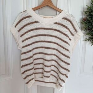 By Together Ivory Striped Sweater Vest